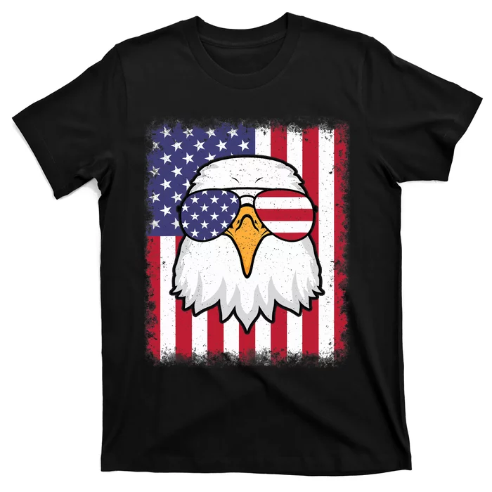 Funny 4th Of July American Flag Patriotic Eagle USA T-Shirt