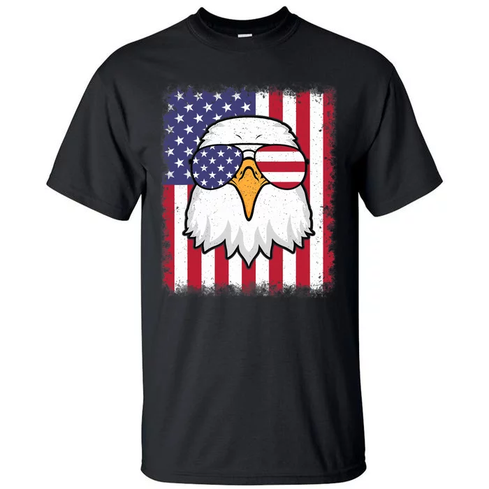 Funny 4th Of July American Flag Patriotic Eagle USA Tall T-Shirt