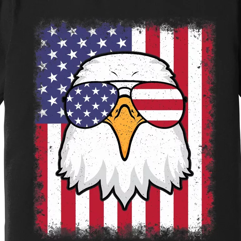 Funny 4th Of July American Flag Patriotic Eagle USA Premium T-Shirt