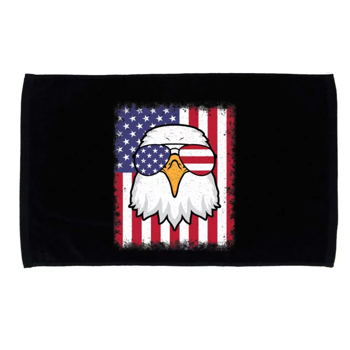 Funny 4th Of July American Flag Patriotic Eagle USA Microfiber Hand Towel