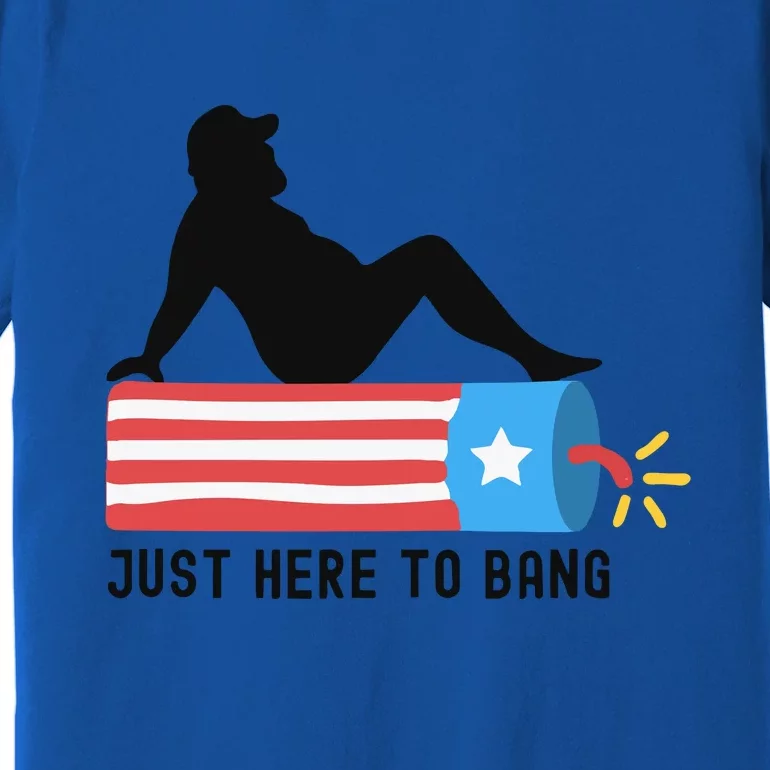 Funny 4th Of July Fathers Day USA Flag Im Just Here To Bang Premium T-Shirt