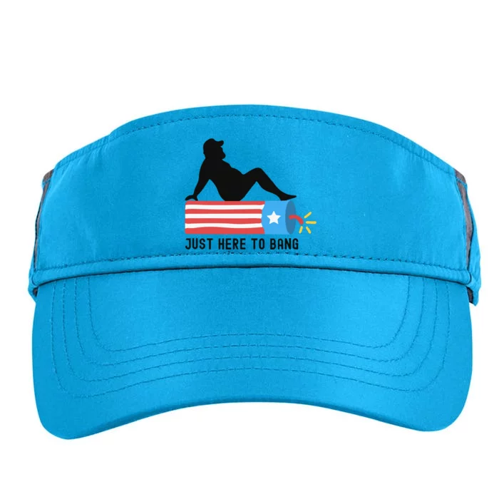 Funny 4th Of July Fathers Day USA Flag Im Just Here To Bang Adult Drive Performance Visor