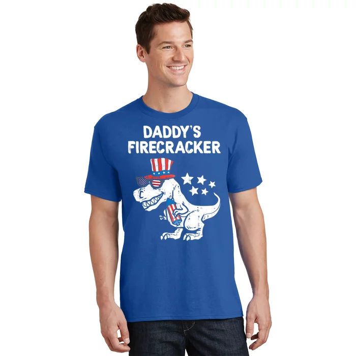 Funny 4th Of July T Rex Funny Daddys Firecracker Gift T-Shirt