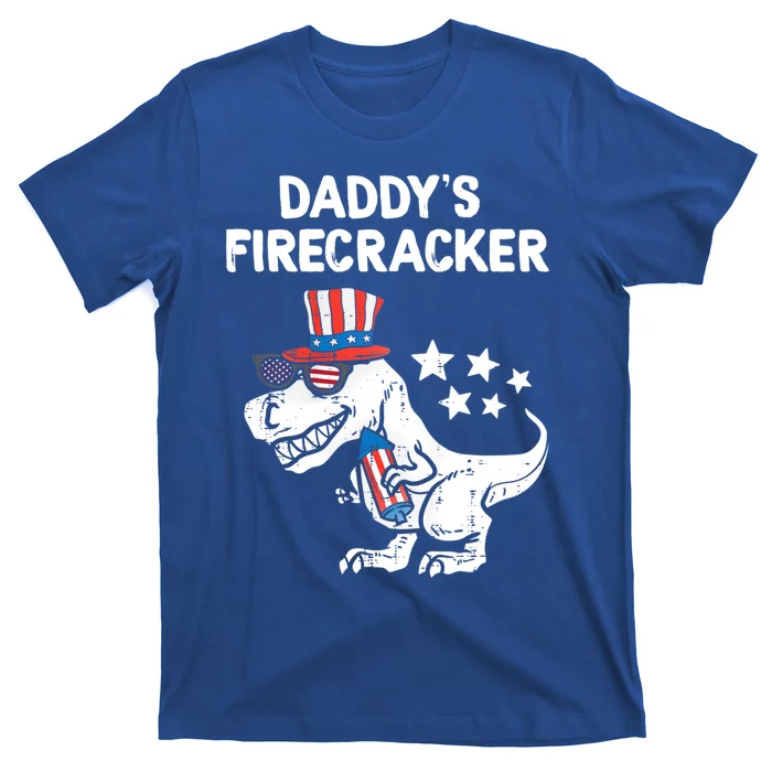 Funny 4th Of July T Rex Funny Daddys Firecracker Gift T-Shirt