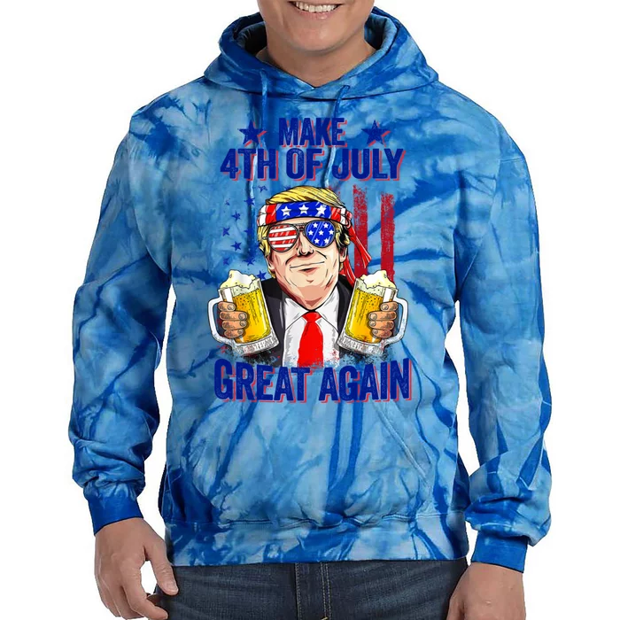 Funny 4th Of July Trump Make 4th Of July Great Again Gift Tie Dye Hoodie