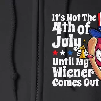 Funny 4th Of July Hot Dog Wiener Comes Out Adult Humor Gift Full Zip Hoodie