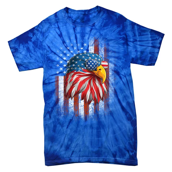 Funny 4th Of July Usa Flag American Patriotic Eagle Gift Tie-Dye T-Shirt