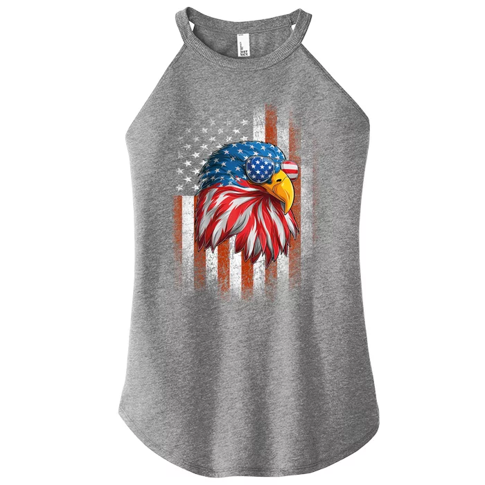 Funny 4th Of July Usa Flag American Patriotic Eagle Gift Women’s Perfect Tri Rocker Tank