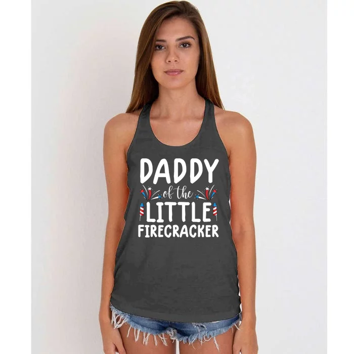 Funny 4th Of July Gift Tee Daddy Little Firecracker Funny Gift Women's Knotted Racerback Tank