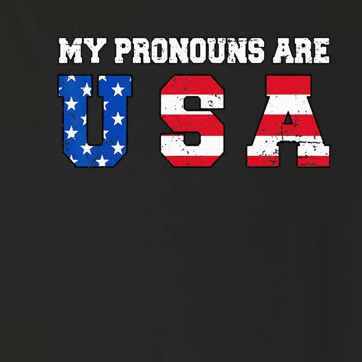 Funny 4th of July American Saying My Pronouns Are USA Toddler Long Sleeve Shirt