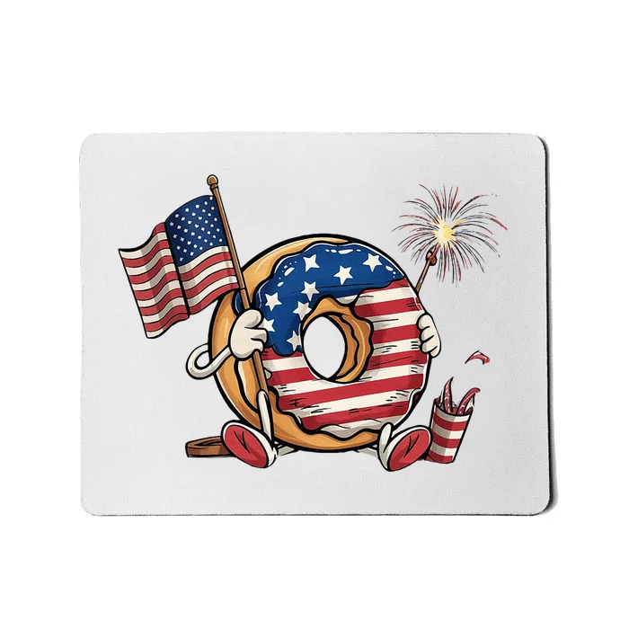 Funny 4th Of July Independence Donut Touch My Freedom Mousepad