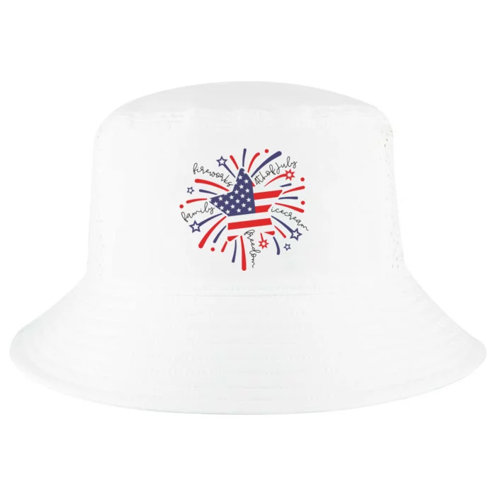 Firework 4th Of July American Flag Cool Comfort Performance Bucket Hat