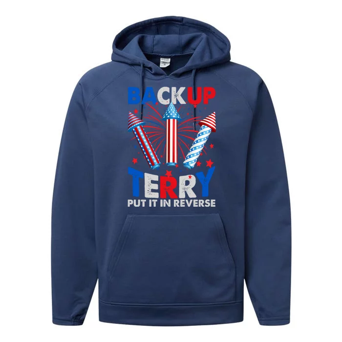 Fouth 4th Of July Back Up Terry Put It In Reverse Performance Fleece Hoodie