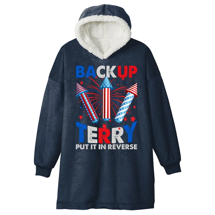 Fouth 4th Of July Back Up Terry Put It In Reverse Hooded Wearable Blanket