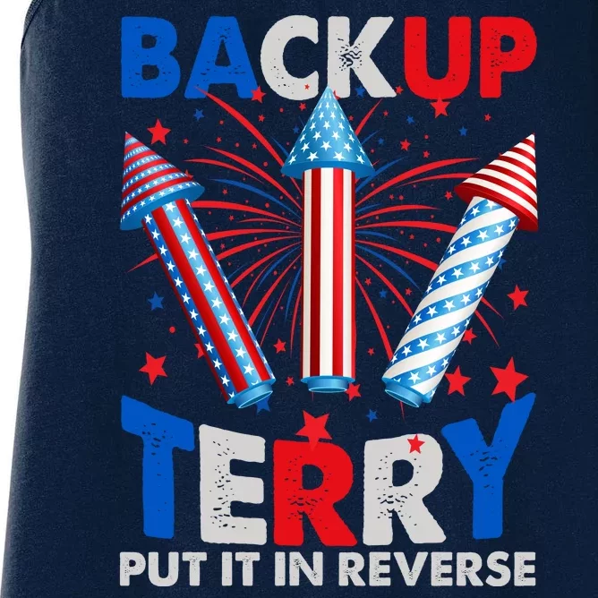 Fouth 4th Of July Back Up Terry Put It In Reverse Women's Racerback Tank