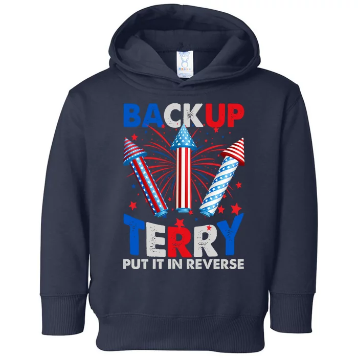 Fouth 4th Of July Back Up Terry Put It In Reverse Toddler Hoodie