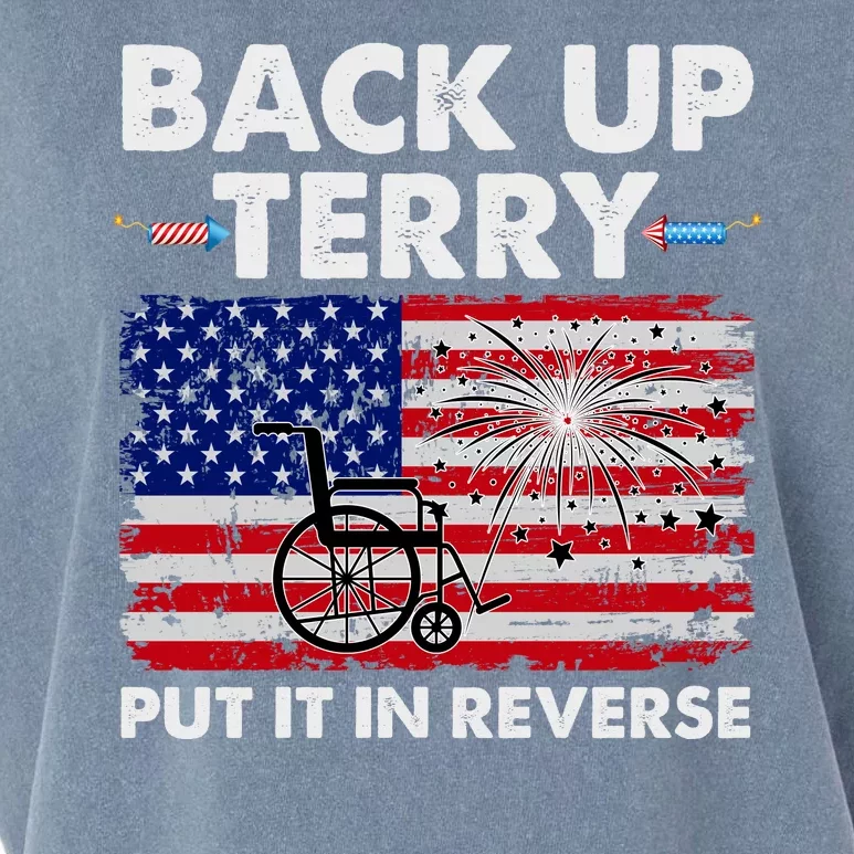 Fourth 4th Of July Back Up Terry Put It In Reverse USA Flag Garment-Dyed Women's Muscle Tee