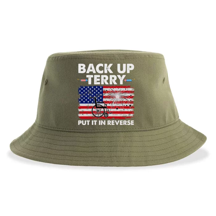 Fourth 4th Of July Back Up Terry Put It In Reverse USA Flag Sustainable Bucket Hat