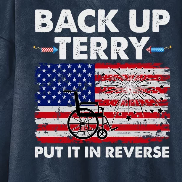 Fourth 4th Of July Back Up Terry Put It In Reverse USA Flag Hooded Wearable Blanket