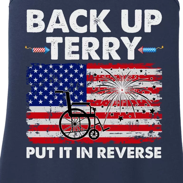 Fourth 4th Of July Back Up Terry Put It In Reverse USA Flag Ladies Essential Tank