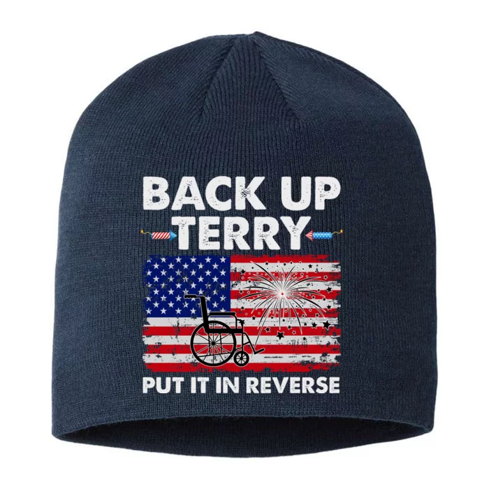 Fourth 4th Of July Back Up Terry Put It In Reverse USA Flag 8 1/2in Sustainable Knit Beanie