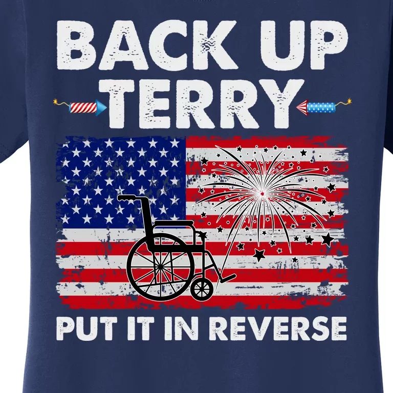 Fourth 4th Of July Back Up Terry Put It In Reverse USA Flag Women's T-Shirt