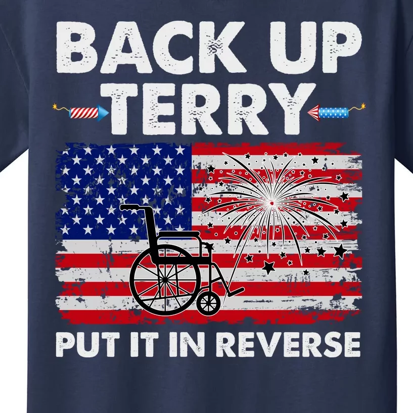 Fourth 4th Of July Back Up Terry Put It In Reverse USA Flag Kids T-Shirt