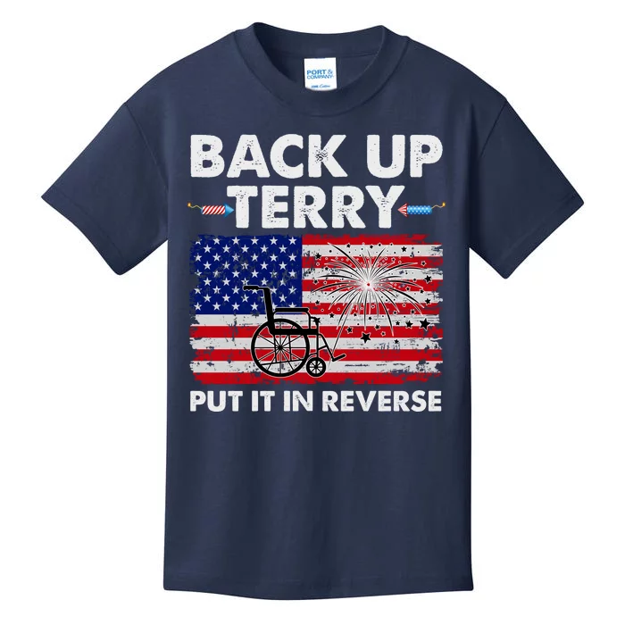 Fourth 4th Of July Back Up Terry Put It In Reverse USA Flag Kids T-Shirt