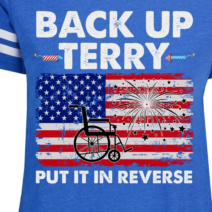 Fourth 4th Of July Back Up Terry Put It In Reverse USA Flag Enza Ladies Jersey Football T-Shirt