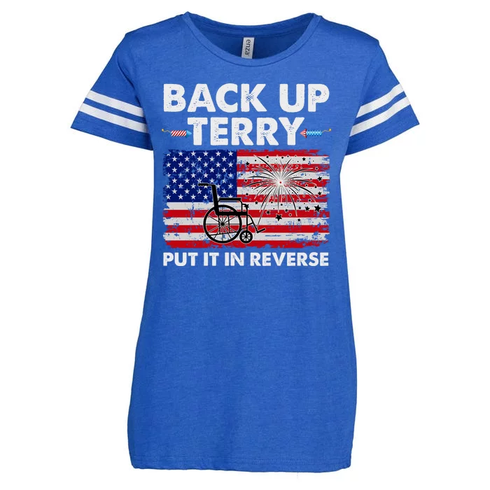 Fourth 4th Of July Back Up Terry Put It In Reverse USA Flag Enza Ladies Jersey Football T-Shirt