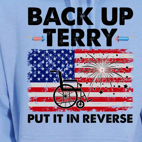 Fourth 4th Of July Back Up Terry Put It In Reverse USA Flag Unisex Surf Hoodie