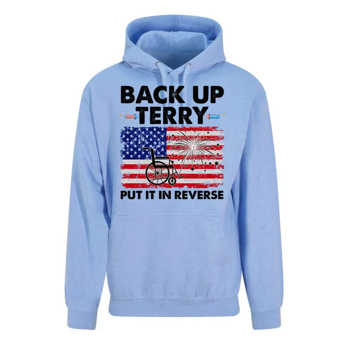 Fourth 4th Of July Back Up Terry Put It In Reverse USA Flag Unisex Surf Hoodie