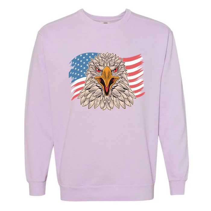 Funny 4th Of July American Flag Usa Patriotic Eagle Great Gift Garment-Dyed Sweatshirt