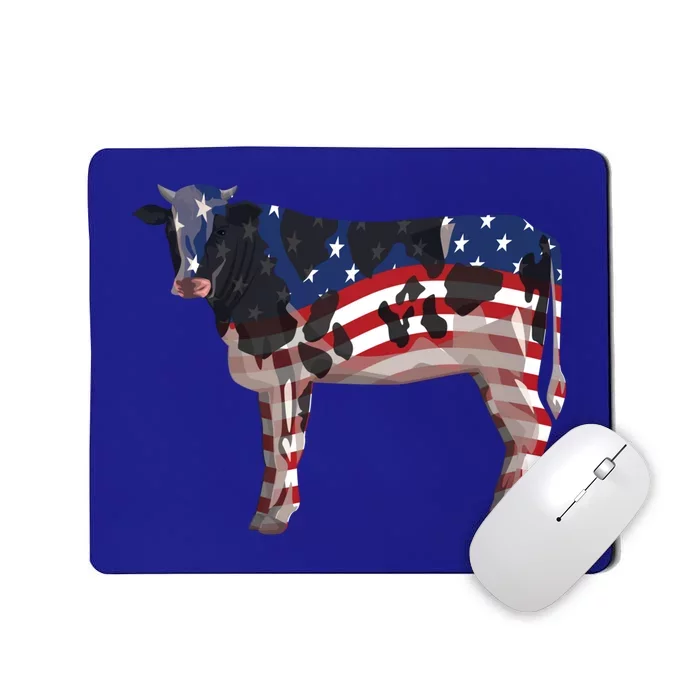 Funny 4th Of July Cow Farm American Flag Usa Vintage Great Gift Mousepad