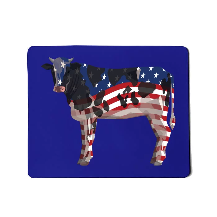 Funny 4th Of July Cow Farm American Flag Usa Vintage Great Gift Mousepad