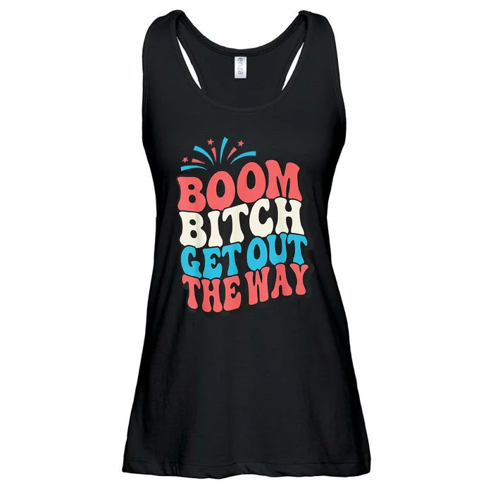 Fireworks 4th Of July Boom Bitch Get Out The Way Ladies Essential Flowy Tank