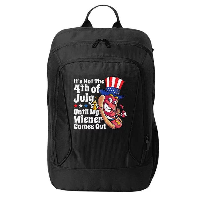 Funny 4th Of July Hot Dog Wiener Comes Out Adult Humor Gift City Backpack