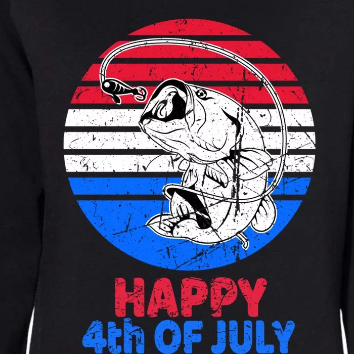 Fisher 4th Of July For Fishing Lover Retro July 4th Bass Gift Womens California Wash Sweatshirt