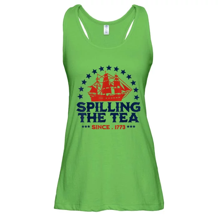 Funny 4th Of July Spilling The Tea Since 1773 Fourth Of July Ladies Essential Flowy Tank