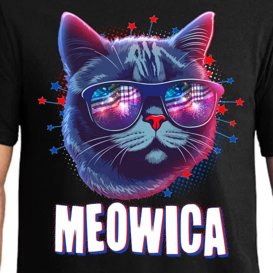 Funny 4th Of July Meowica Fireworks Cat Pajama Set