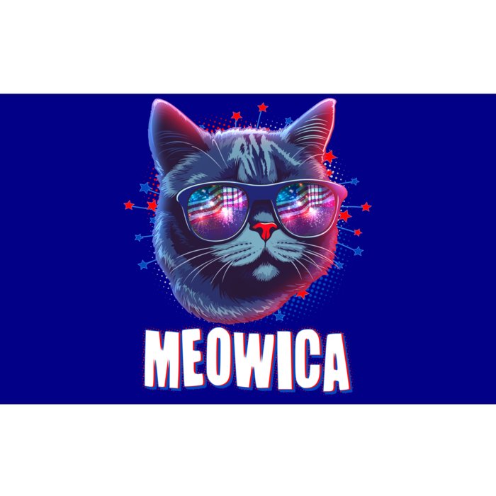 Funny 4th Of July Meowica Fireworks Cat Bumper Sticker