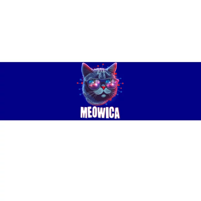 Funny 4th Of July Meowica Fireworks Cat Bumper Sticker