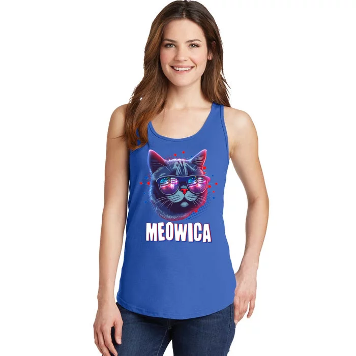 Funny 4th Of July Meowica Fireworks Cat Ladies Essential Tank