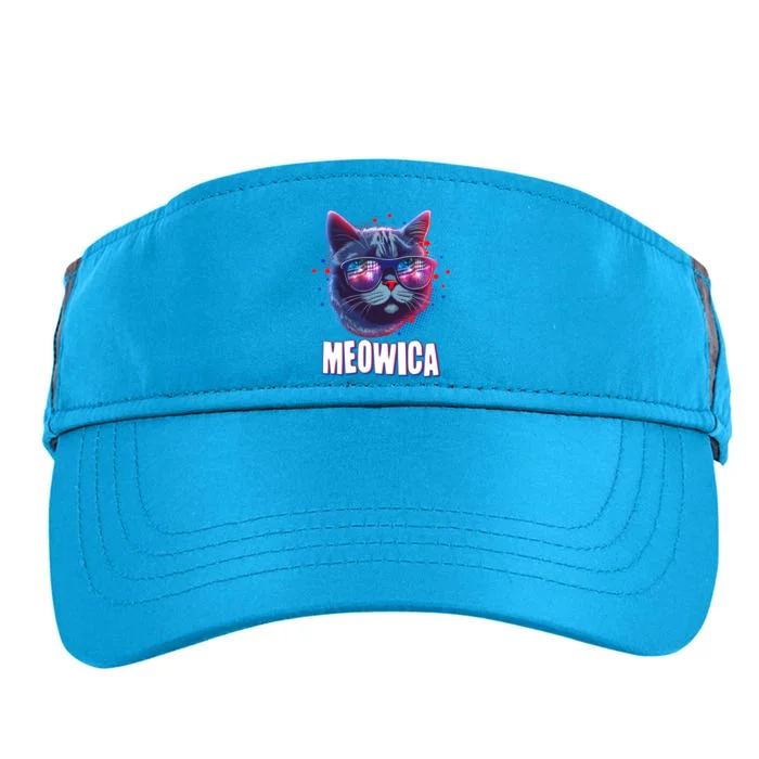 Funny 4th Of July Meowica Fireworks Cat Adult Drive Performance Visor