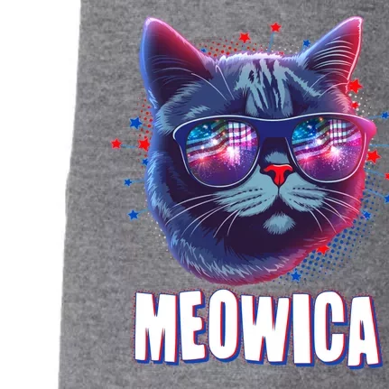 Funny 4th Of July Meowica Fireworks Cat Doggie 3-End Fleece Hoodie