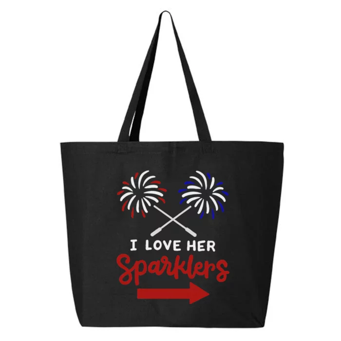 Funny 4th Of July I Love Her Sparklers Matching Couple Him 25L Jumbo Tote