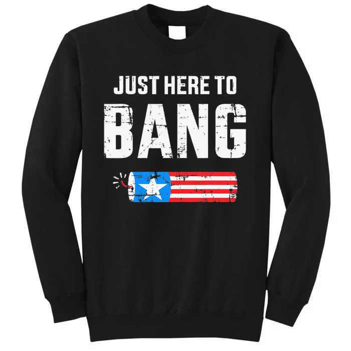 Funny 4th of July just here to bang with firecracker Sweatshirt