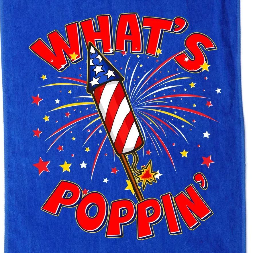 Funny 4th Of July What's Poppin Fireworks Rocket Platinum Collection Golf Towel