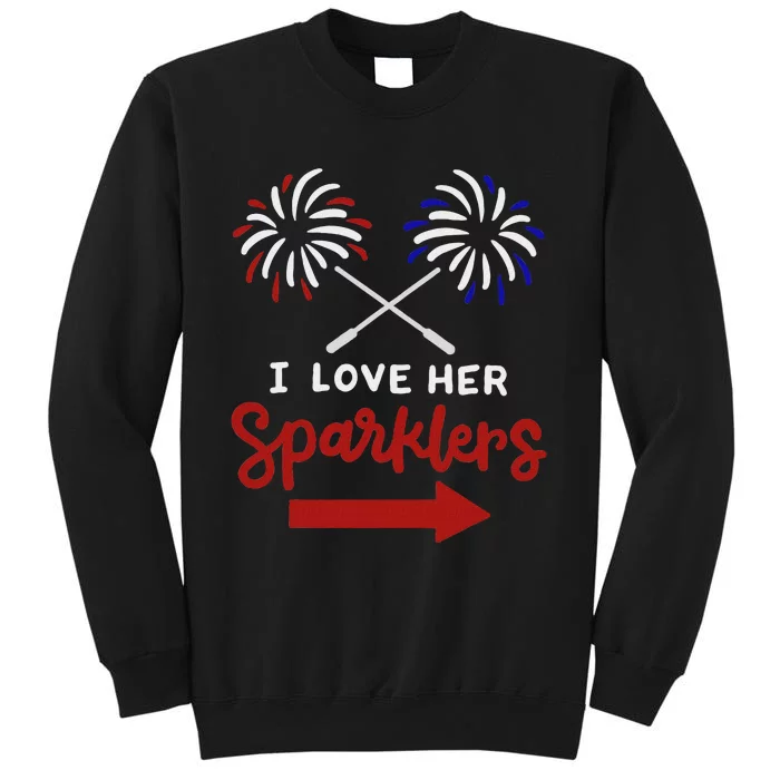 Funny 4th Of July I Love Her Sparklers Matching Couple Him Sweatshirt