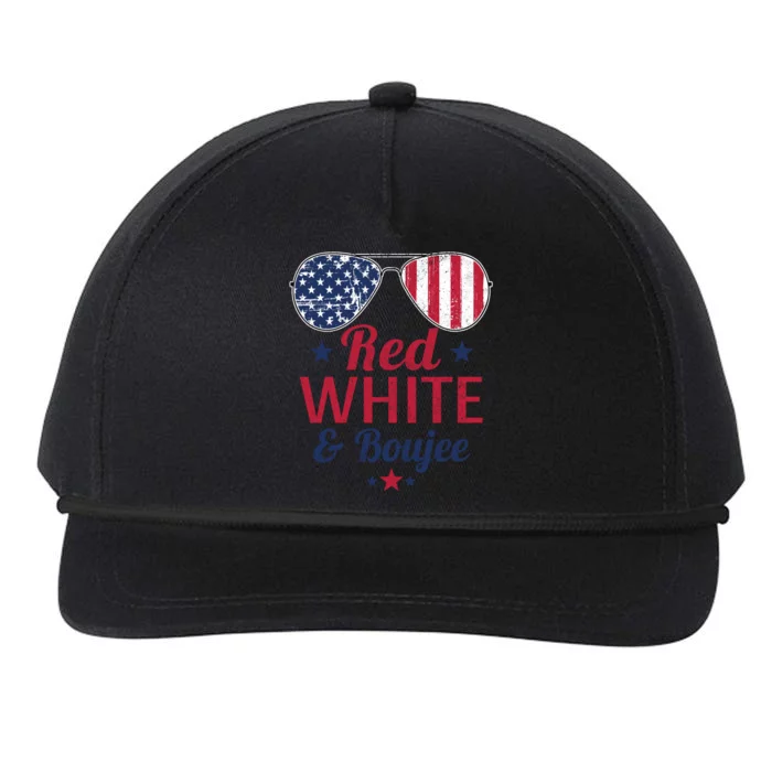 Funny 4th Of July Red White And Boujee Independence Day Meaningful Gift Snapback Five-Panel Rope Hat